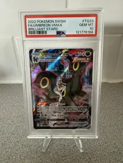 PSA 10 Umbreon VMAX TG23/TG30 Brilliant Stars Full Art 2022 SWSH Pokemon Card - Image 1