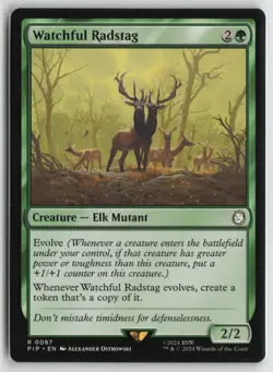 Watchful Radstag Lightly Played Universes Beyond: Fallout Magic: The Gathering - Image 1