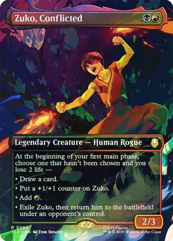 MTG FOIL Zuko, Conflicted Borderless - Avatar: The Last Airbender #302 - Image 1
