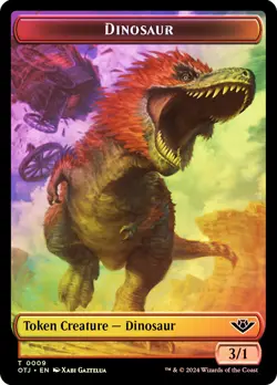 MTG FOIL {Dinosaur Token} // {Treasure Token} - Outlaws of Thunder Junction - Image 1