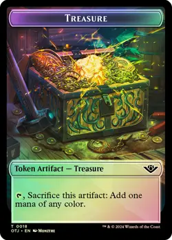 MTG FOIL {Dinosaur Token} // {Treasure Token} - Outlaws of Thunder Junction - Image 2
