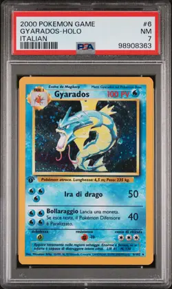 2000 POKEMON GAME ITALIAN #6 GYARADOS-HOLO PSA 7 - Image 1