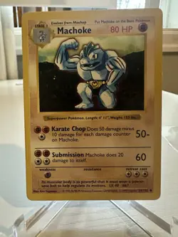 Pokemon Machoke Base Set Uncommon 34/102 Stage 1 HP 80 Karate Chop Wizards - Image 1