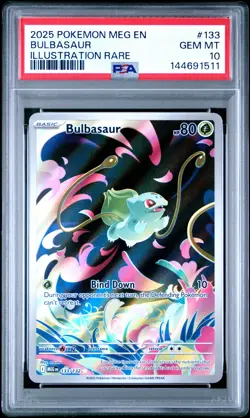 PSA 10 BULBASAUR 133/132 ILLUSTRATION RARE MEG EN-MEGA EVOLUTION POKEMON - Image 1