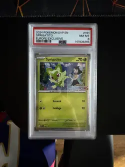 PSA 8 NM Sprigatito SV Black Star Promo SVP 191 Pokemon Horizons Grand Adventure - Image 1