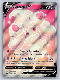Alcremie V 064/072 Ultra Rare Shining Fates Pokemon Holo Near Mint - Image 1