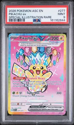 2026 POKEMON ASC EN-ASCENDED HEROES SPECIAL ILLUSTRATION RARE PIKACHU EX PSA 9 - Image 1
