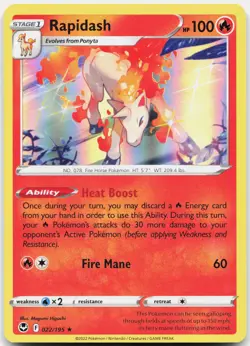 Rapidash Rare Silver Tempest Holo 022/195 NM/M Pokemon Holo - Image 1