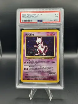 Mewtwo 10/102 Base Set PSA 7 Pokemon TCG Holo NM - Image 1