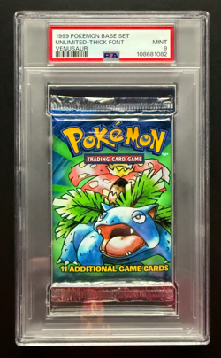 1999 POKEMON WOTC Base Set Booster Pack PSA 9 - VENUSAUR Rare "Thick Font" - Image 1