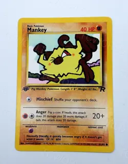 Pokemon Team rocket 1st Edition 61/82 "Mankey" NMint-Mint - Image 1