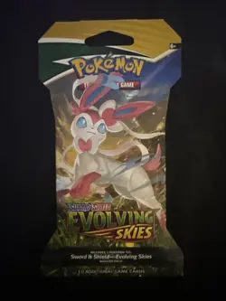 Pokemon TCG: Sword & Shield EVOLVING SKIES Factory Sealed SLEEVED Booster Pack 1 - Image 2