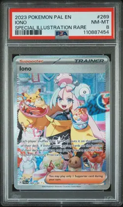 Iono #269 Pokemon Paldea Evolved PSA 8 - Image 1