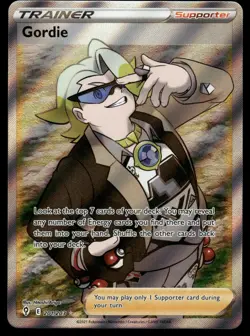 Gordie 201/203 Ultra Rare Evolving Skies Pokemon NM - Image 1