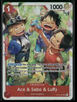 One Piece Ace & Sabo & Luffy SR OP13 OP13-007 Foil NM - Image 1