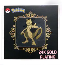 Mewtwo 24k Gold Plated Sticker Korean Striking Candy Pokemon Pack fresh! - Image 1