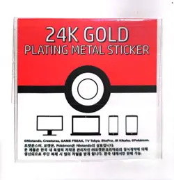 Mewtwo 24k Gold Plated Sticker Korean Striking Candy Pokemon Pack fresh! - Image 2