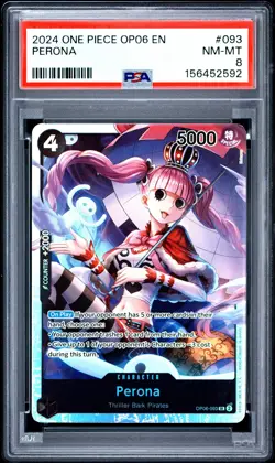 2024 ONE PIECE OP06-WINGS OF THE CAPTAIN #093 PERONA PSA 8 - Image 1