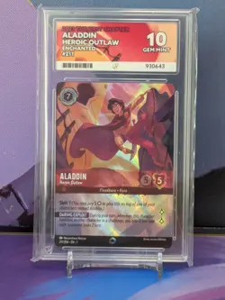 Disney Lorcana Aladdin Heroic Outlaw Enchanted ACE Graded 10 - Image 1