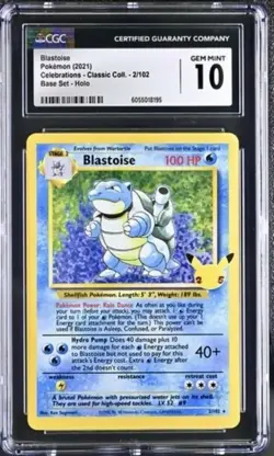 Pokemon English Blastoise 2/102 2021 Celebrations Classic Collection CGC 10 GEM - Image 1