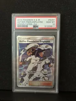 Pokemon TCG- Aether Foundation Employee - SV81/SV94 - S&M Hidden Fates SV PSA 10 - Image 1