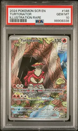 2024 POKEMON SCR EN-STELLAR CROWN ILLUSTRATION RARE #146 TURTONATOR PSA 10 - Image 1