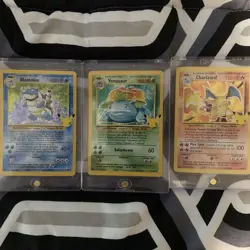 25th Anniversary CHARIZARD VENUSAUR BLASTOISE Celebration Set Holo Pokemon - LP - Image 1