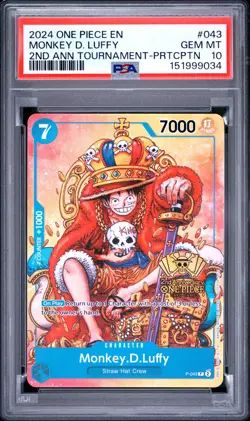 2024 ONE PIECE PROMOS #043 MONKEY D. LUFFY PSA 10 - Image 1