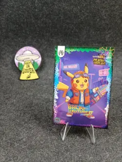 Marty Mcfly Pikachu 146 Holo Card Pokemon Pikachu Cosplay Series 1 Flash Edition - Image 1
