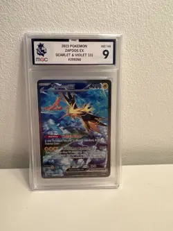 Zapdos ex special illustration Pokemon card 151 professionally graded 9 with mgc - Image 1