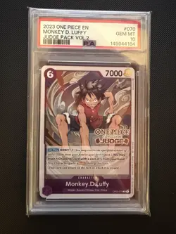 Monkey.D.Luffy (Judge Vol. 2) OP03-070 One Piece Promotion Card - PSA 10 - Image 1