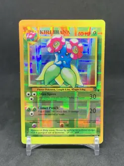 Bellossom Fossil #34 Vintage Pokemon Bootleg Sticker Card Holo - Image 1