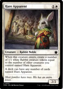 Hare Apparent FDN #15 Foundations Magic: The Gathering Lightly Played - Image 1