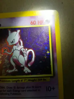 MEWTWO 10/102 - Holo RARE - VINTAGE WOTC POKEMON CARD - BASE SET - LP-MP - Image 3