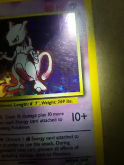 MEWTWO 10/102 - Holo RARE - VINTAGE WOTC POKEMON CARD - BASE SET - LP-MP - Image 4