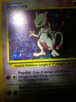 MEWTWO 10/102 - Holo RARE - VINTAGE WOTC POKEMON CARD - BASE SET - LP-MP - Image 5