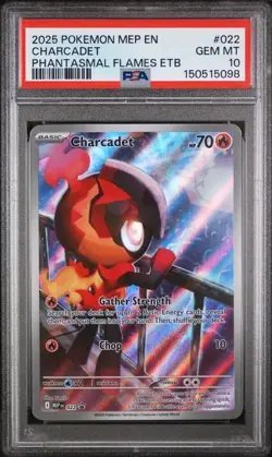 2025 POKEMON MEP EN-ME BLACK STAR PROMO #022 CHARCADET PSA 10 - Image 1