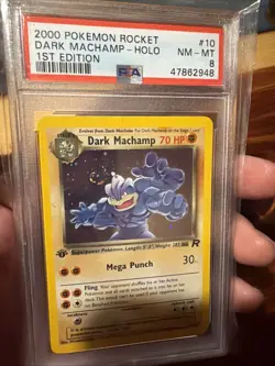 POKEMON DARK MACHAMP 2000 ROCKET #10 HOLO 1ST EDITION PSA 8 - Image 1