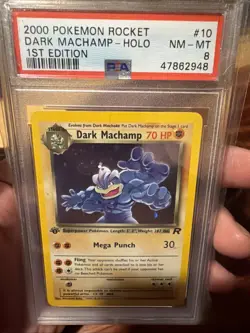 POKEMON DARK MACHAMP 2000 ROCKET #10 HOLO 1ST EDITION PSA 8 - Image 2