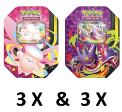 Pokemon Mega Moonlit Tin Sealed Case Gengar Clefable ex 6 tins - Image 1