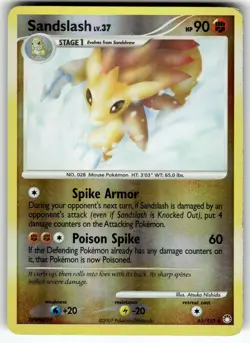 Sandslash 61/123 Uncommon Mysterious Treasures Pokemon Reverse Holo LP - Image 1