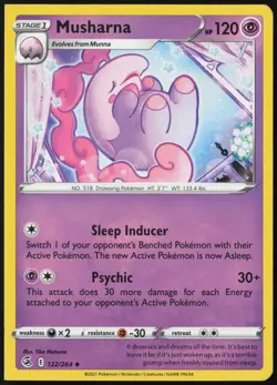 Musharna *MISCUT* 122/264 Uncommon Fusion Strike Pokemon Near Mint - Image 1