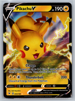Pikachu V 043/185 - SWSH Vivid Voltage - Ultra Rare Full Art - Pokemon TCG NM - Image 1