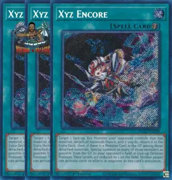 Yugioh! 3x Xyz Encore RA02-EN059 Secret Rare 1st Ed NM - Image 1