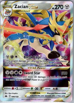 Zacian VSTAR 096/159 Crown Zenith - Pokemon Card - NM - Image 1