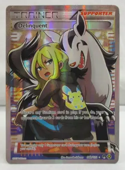 Delinquent Pokemon TCG Card Trainer Supporter Alternate Art Promo Full Art NM - Image 1