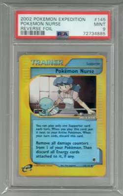 PSA 9 Pokemon Nurse Reverse Holo Expedition Pokemon Card 145/165 MINT - Image 1