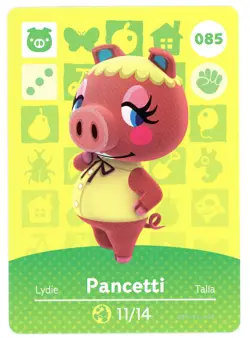 Pancetti #85 - Amiibo Card - Animal Crossing Series 1 - Authentic Nintendo - Image 1