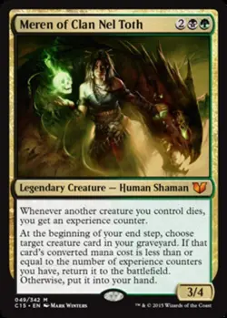 Heavy Play, English MTG Regular Meren of Clan Nel Toth - Oversized Commander 201 - Image 1