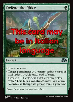 MTG DEFEND THE RIDER FOIL EXC - DIFENDERE IL PILOTA 157 - DFT - MAGIC - Image 1